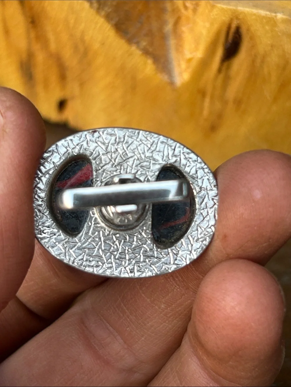 Hickok 60's Black and Red Oval Acrylic StoneCufflinks